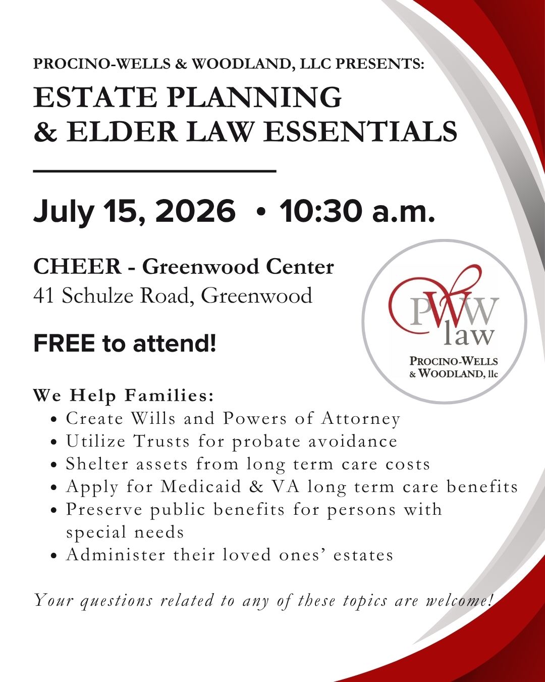 Delaware estate planning, elder law, estate and trust administration, probate, Will, Trust, Power of Attorney, Advance Health Care Directive, Delaware
