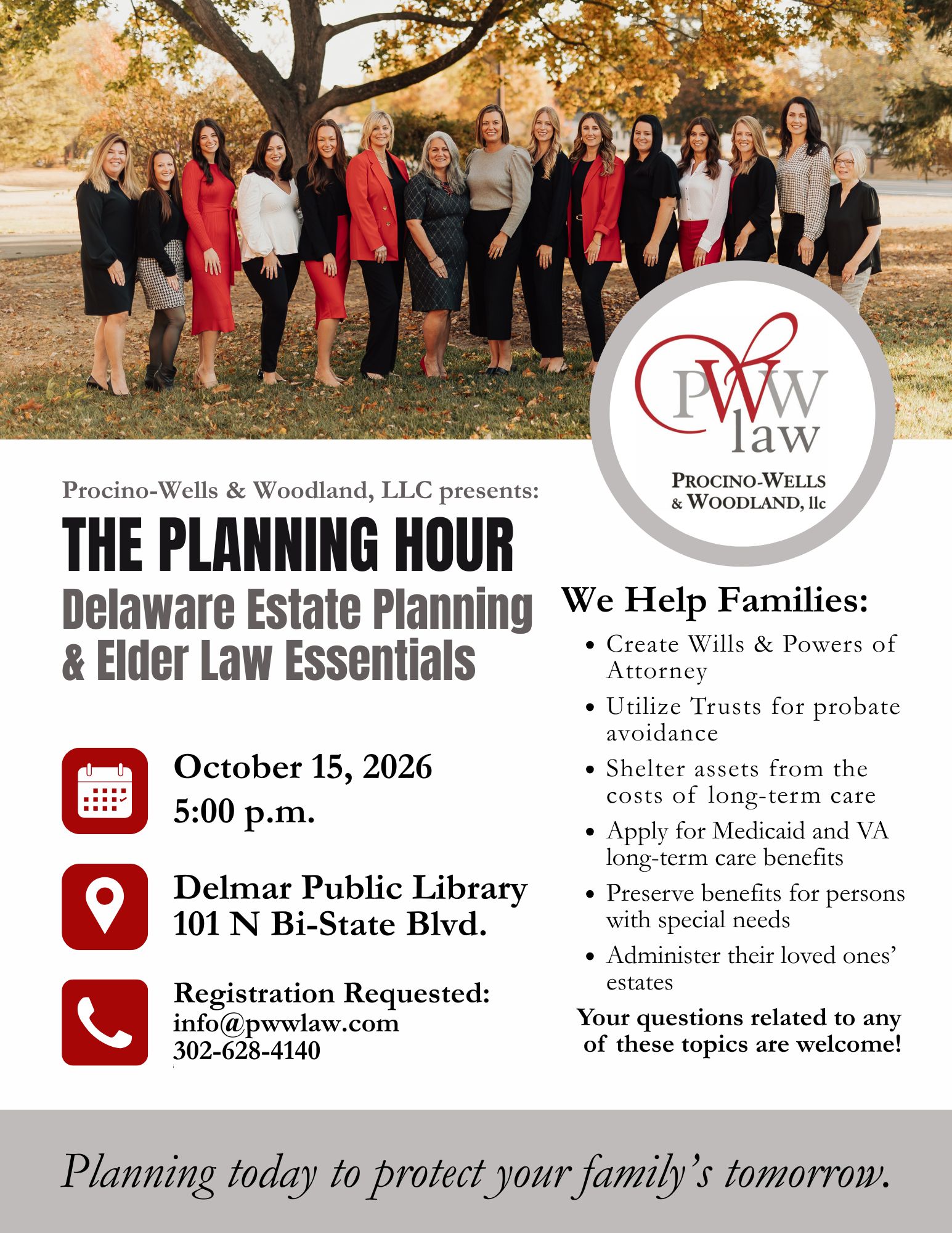 Delaware estate planning, elder law, estate and trust administration, probate, Will, Trust, Power of Attorney, Advance Health Care Directive, Delaware