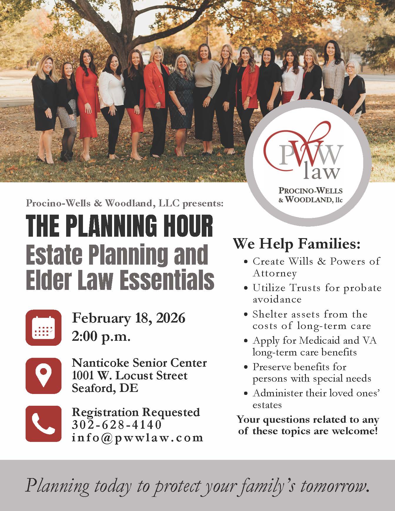 Delaware estate planning, elder law, estate and trust administration, probate, Will, Trust, Power of Attorney, Advance Health Care Directive, Delaware